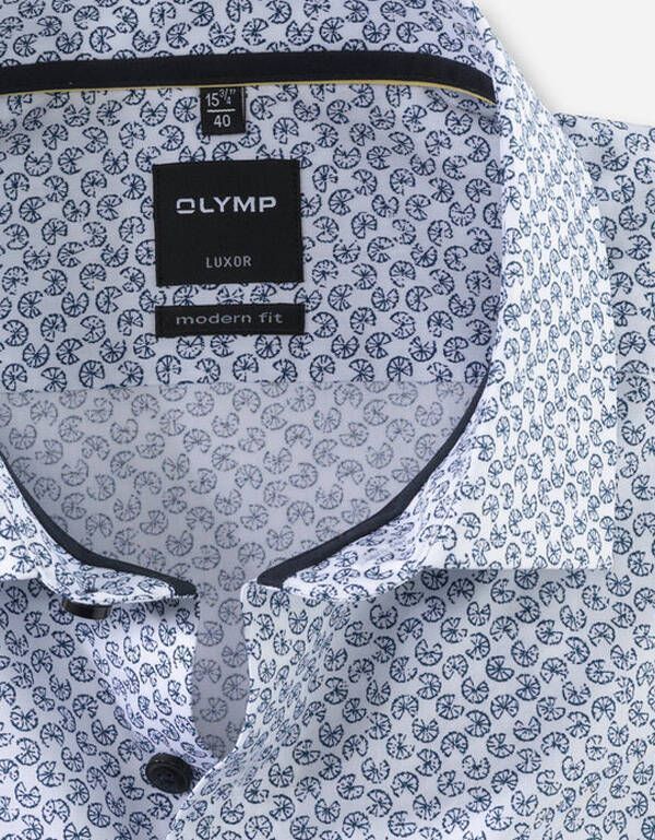 Рубашка мужская с синим принтом OLYMP Luxor, modern fit | купить в интернет-магазине Olymp-Men