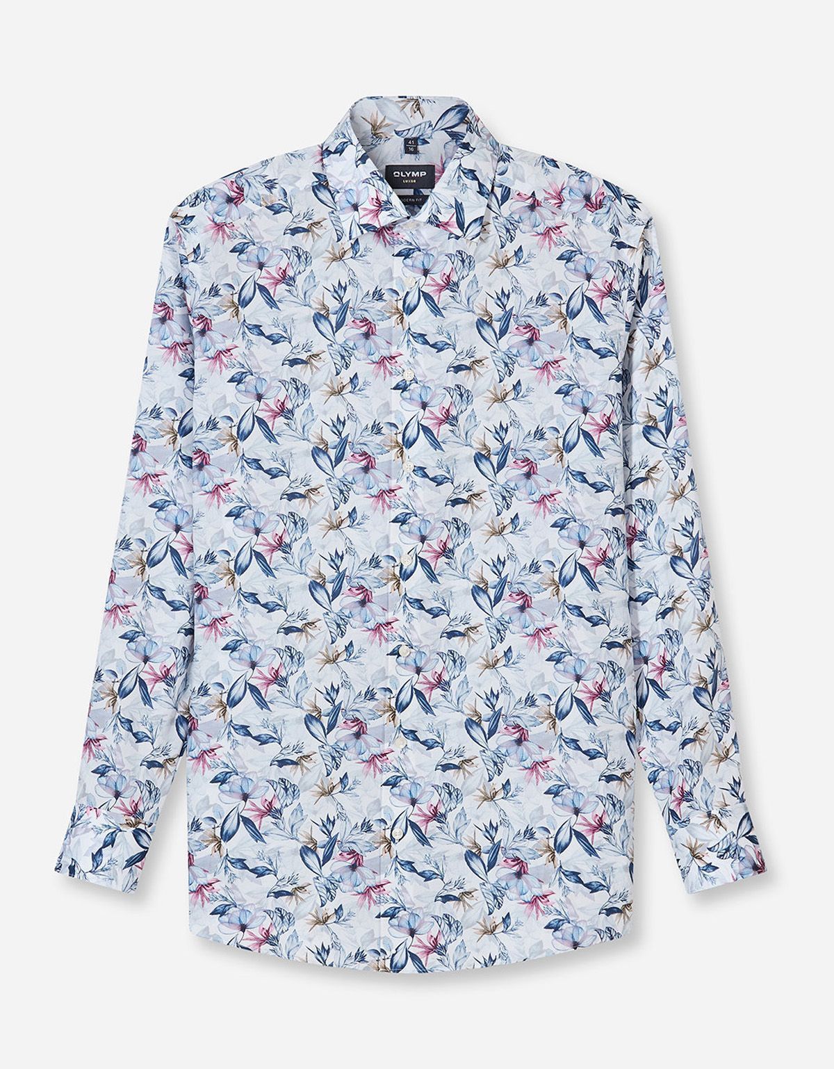 Рубашка с цветочным принтом OLYMP Luxor полуприлегающая | купить в интернет-магазине Olymp-Men
