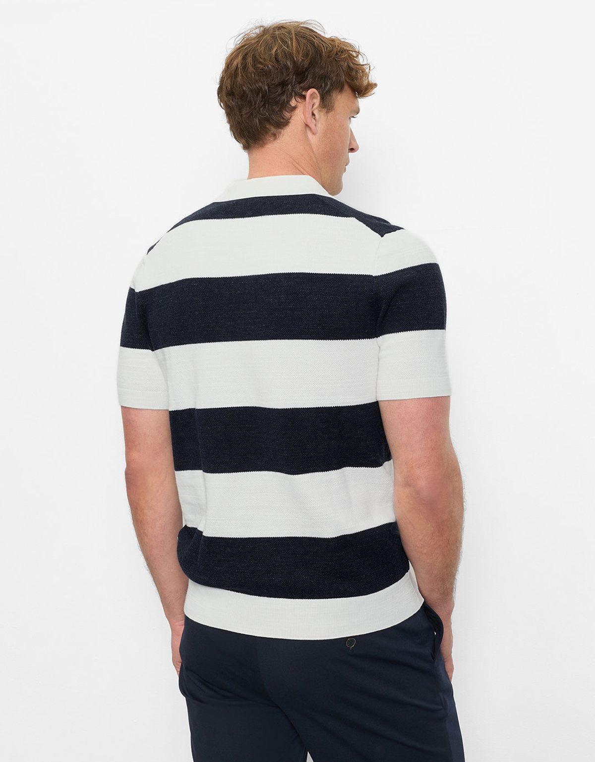 Поло мужское вязанное в синюю полоску Olymp | купить в интернет-магазине Olymp-Men