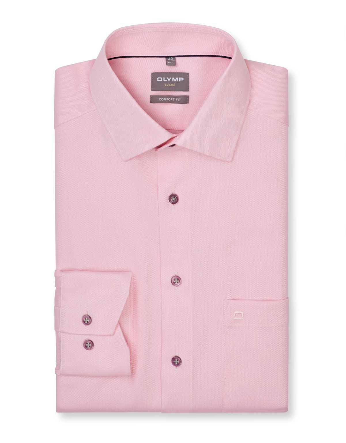 Рубашка розовая OLYMP Luxor, прямой крой на высокий рост[РОЗОВЫЙ]