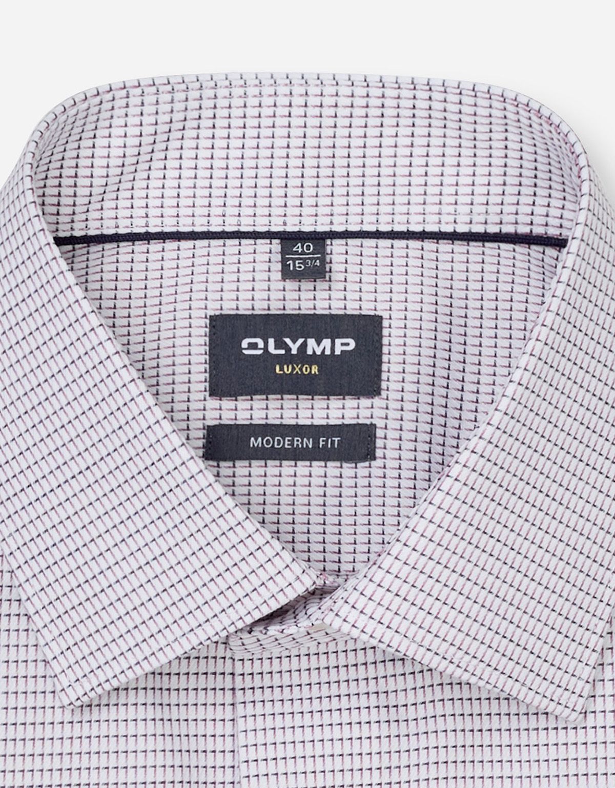 Рубашка с бордовым принтом Olymp, модерн фит