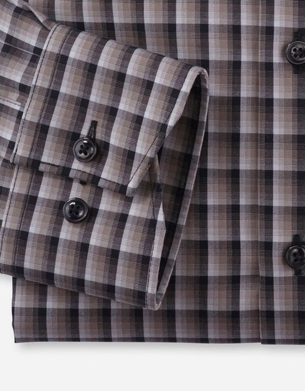 Рубашка мужская в клетку OLYMP Luxor, modern fit, пуговицы на воротнике | купить в интернет-магазине Olymp-Men