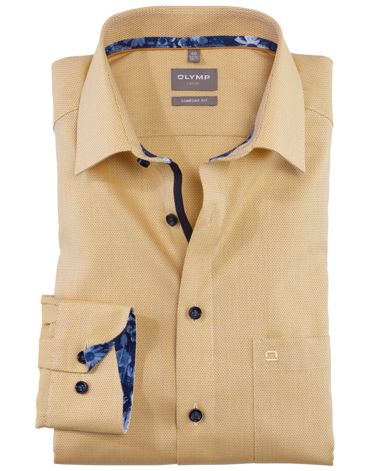 Рубашка классическая мужская OLYMP Luxor, прямая[ЖЁЛТЫЙ]