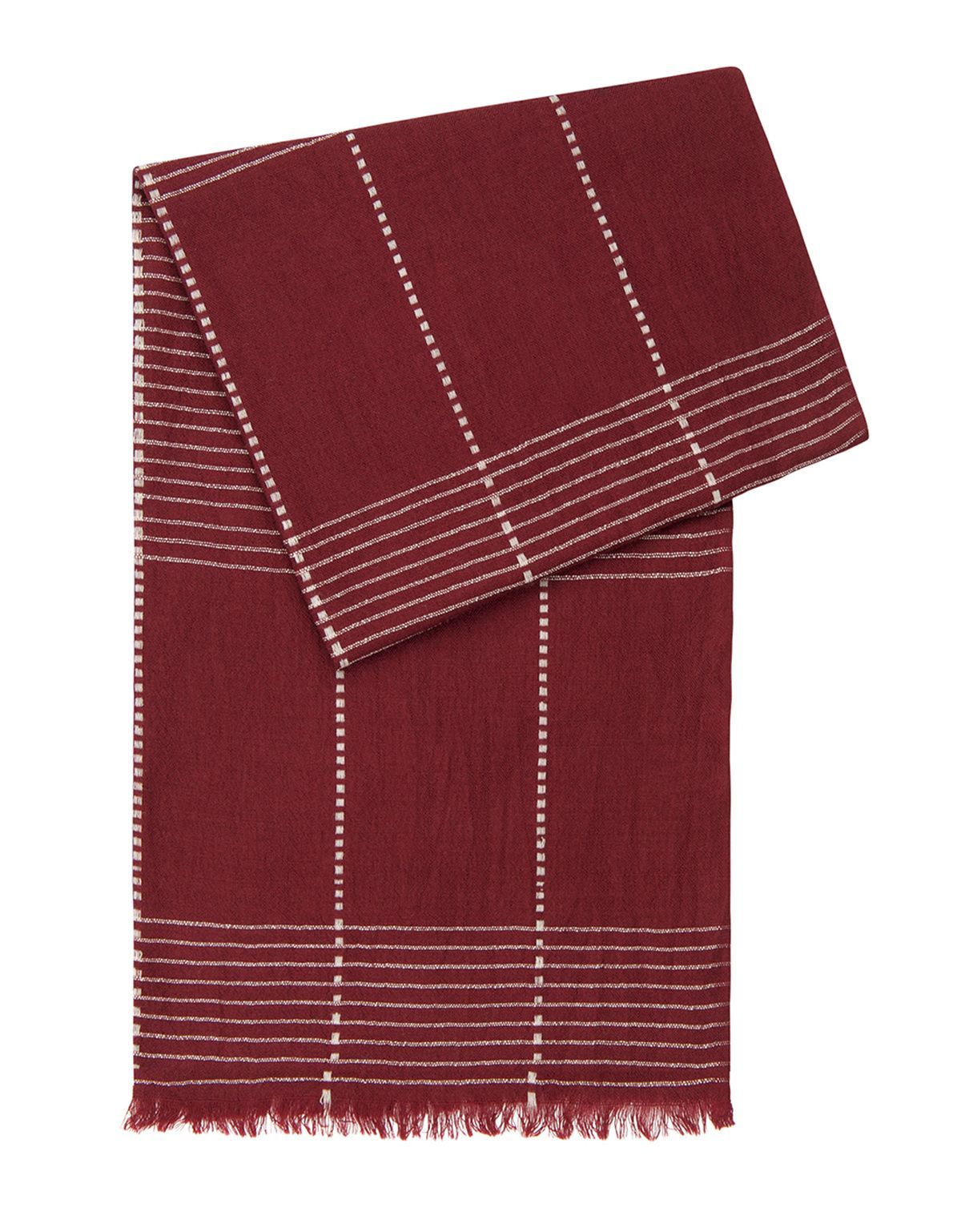 Шарф шерстяной Lindenmann в белую полоску | купить в интернет-магазине Olymp-Men