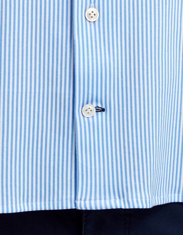 Рубашка мужская трикотажная Olymp Signature в голубую полоску