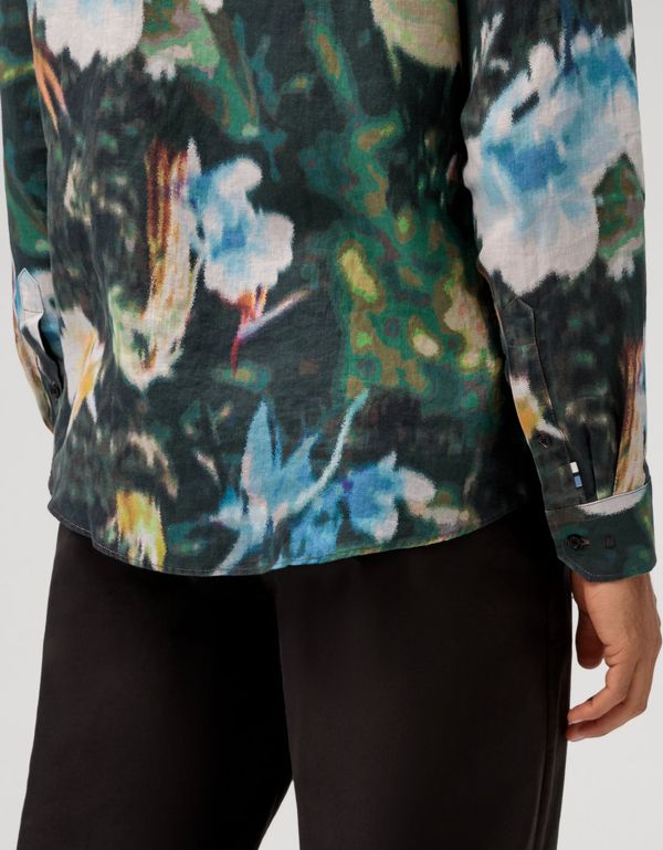 Рубашка льняная мужская OLYMP Casual с принтом | купить в интернет-магазине Olymp-Men