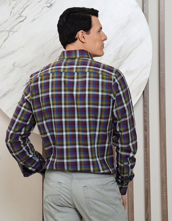 Рубашка в клетку Olymp, климат-контроль, body fit | купить в интернет-магазине Olymp-Men