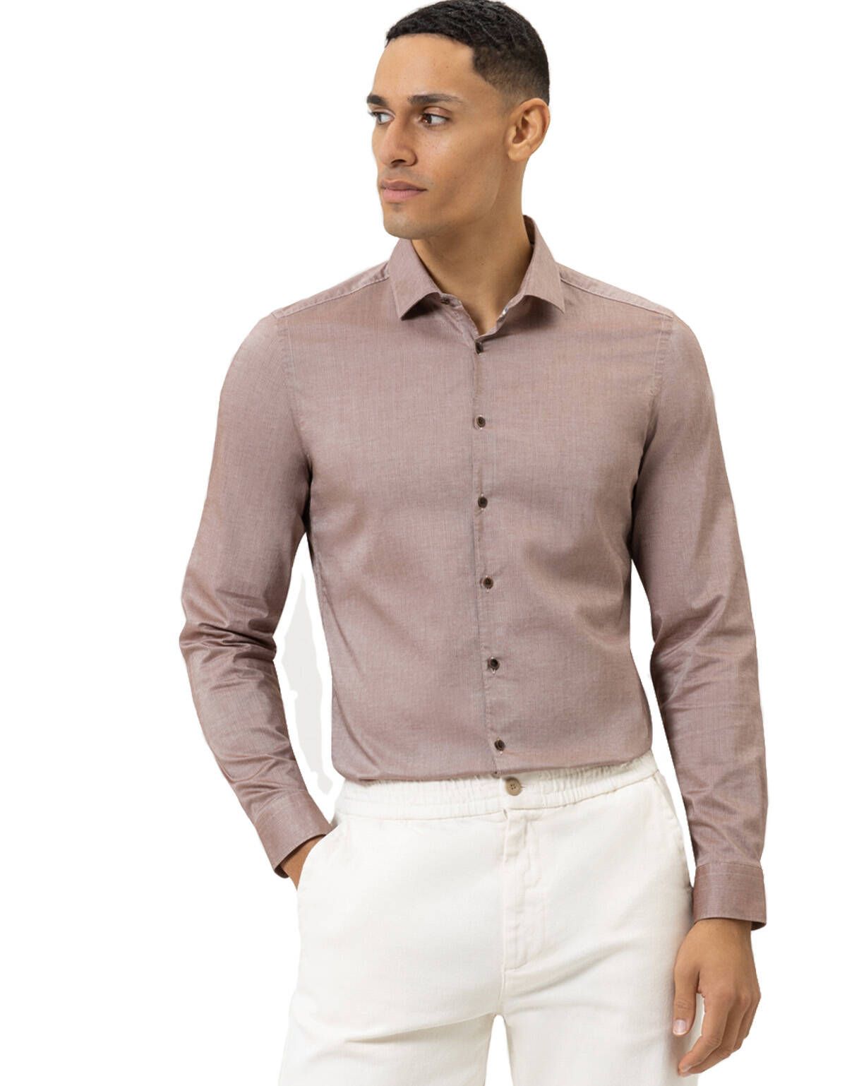 Рубашка мужская OLYMP Smart Casual, body fit[КОРИЧНЕВЫЙ]
