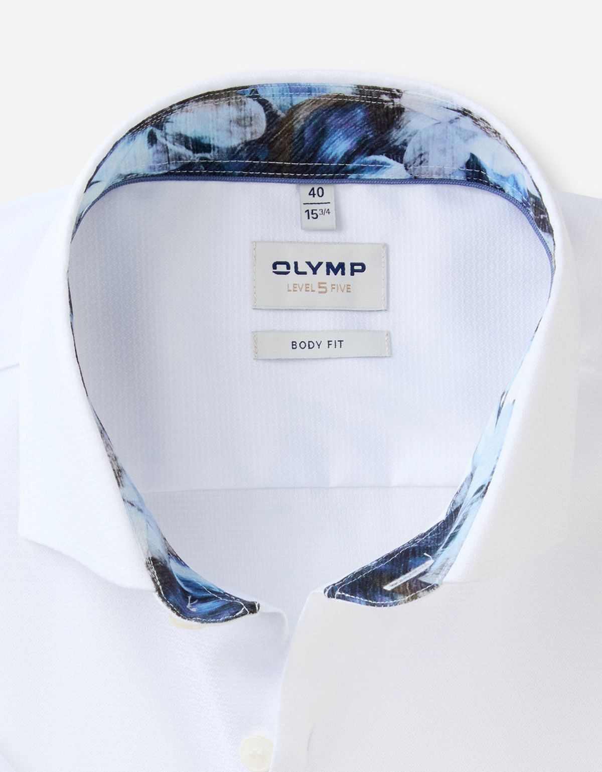 Рубашка мужская белая с коротким рукавом OLYMP, body fit