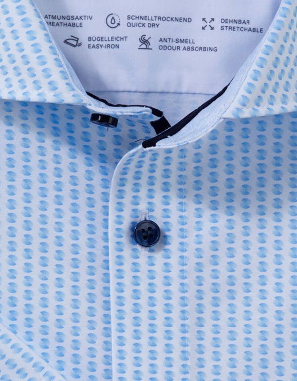 Рубашка мужская трикотажная с рисунком OLYMP 24/7, body fit