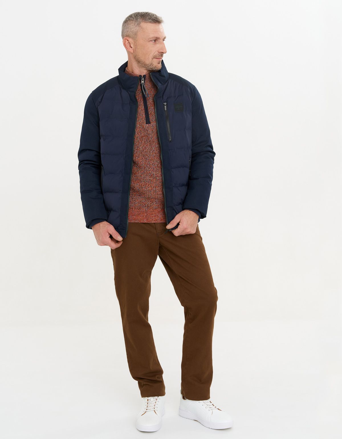 Свитер на молнии меланжевый Fynch-Hatton | купить в интернет-магазине Olymp-Men