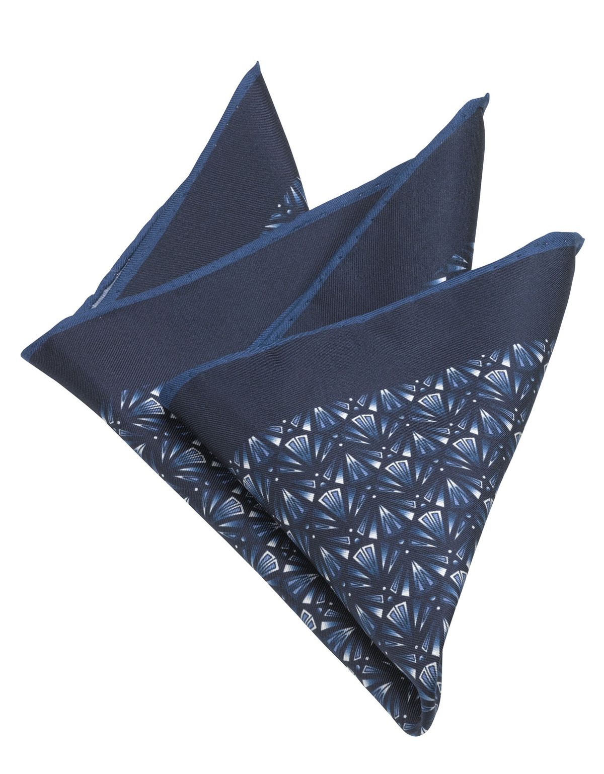 Шелковый платок-паше с синим орнаментом[СИНИЙ]