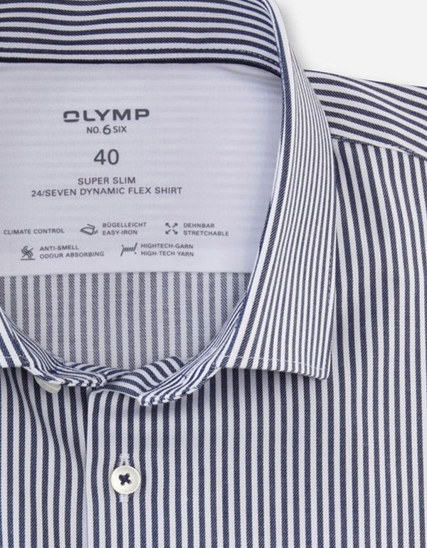 Рубашка мужская OLYMP 24/7 в полоску, супер слим, артикул 07526418