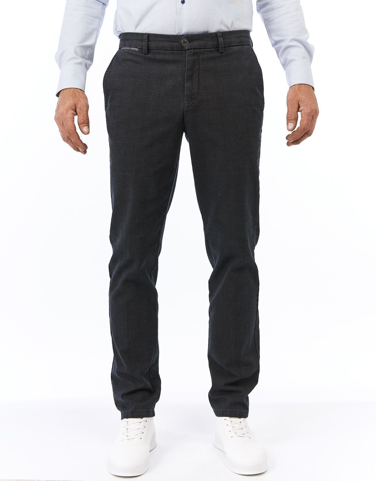 Брюки мужские в клетку w.Wegener, зауженные без защипов, мод.Conti | купить в интернет-магазине Olymp-Men