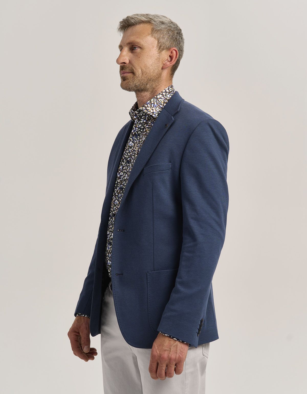 Пиджак синий мужской ROY ROBSON из хлопка с накладными карманами | купить в интернет-магазине Olymp-Men