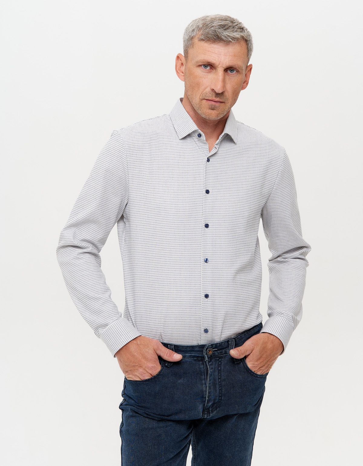 Рубашка с принтом OLYMP Luxor, климат-контроль, modern fit | купить в интернет-магазине Olymp-Men