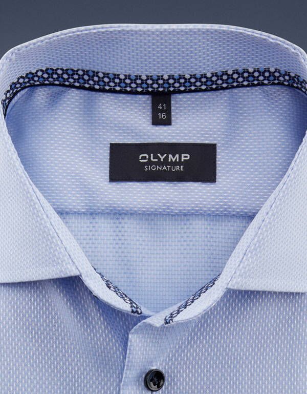 Рубашка голубая классическая Signature фактурная