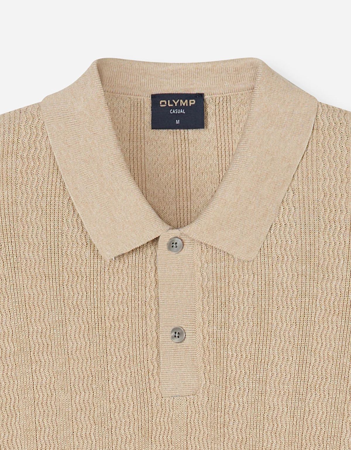 Поло мужское вязанное бежевое однотонное Olymp | купить в интернет-магазине Olymp-Men