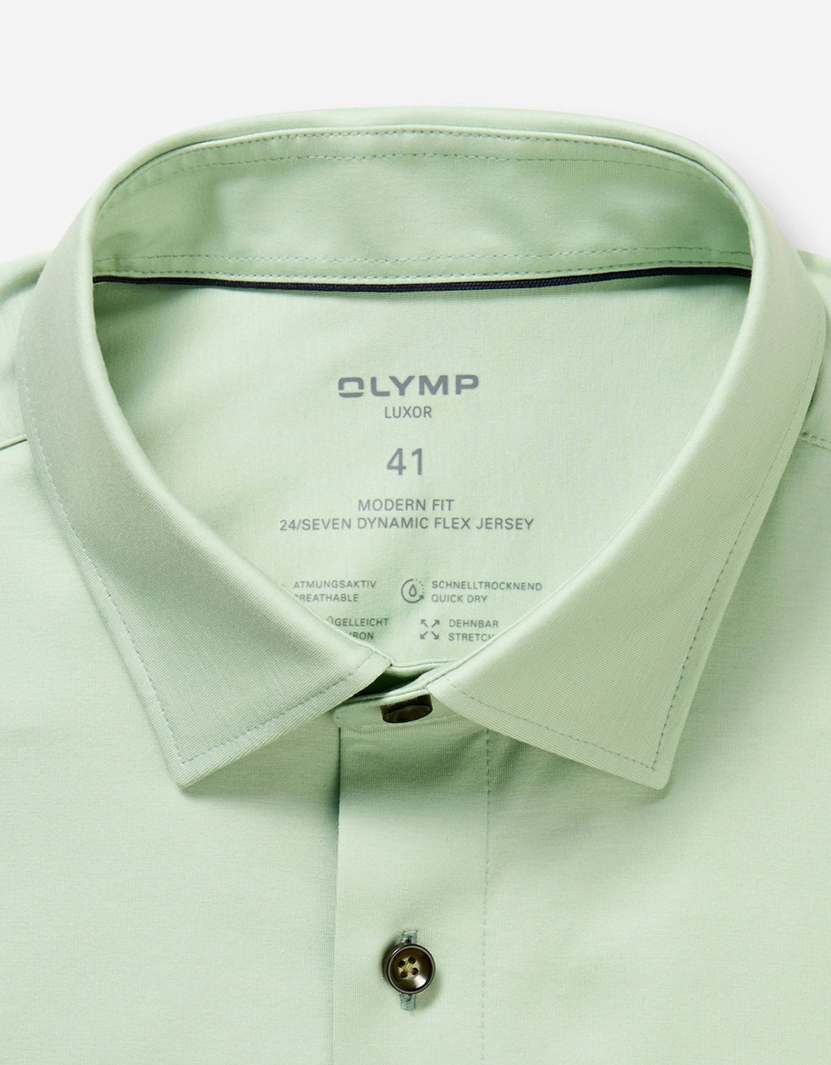 Рубашка трикотажная зелёная Olymp, modern fit | купить в интернет-магазине Olymp-Men