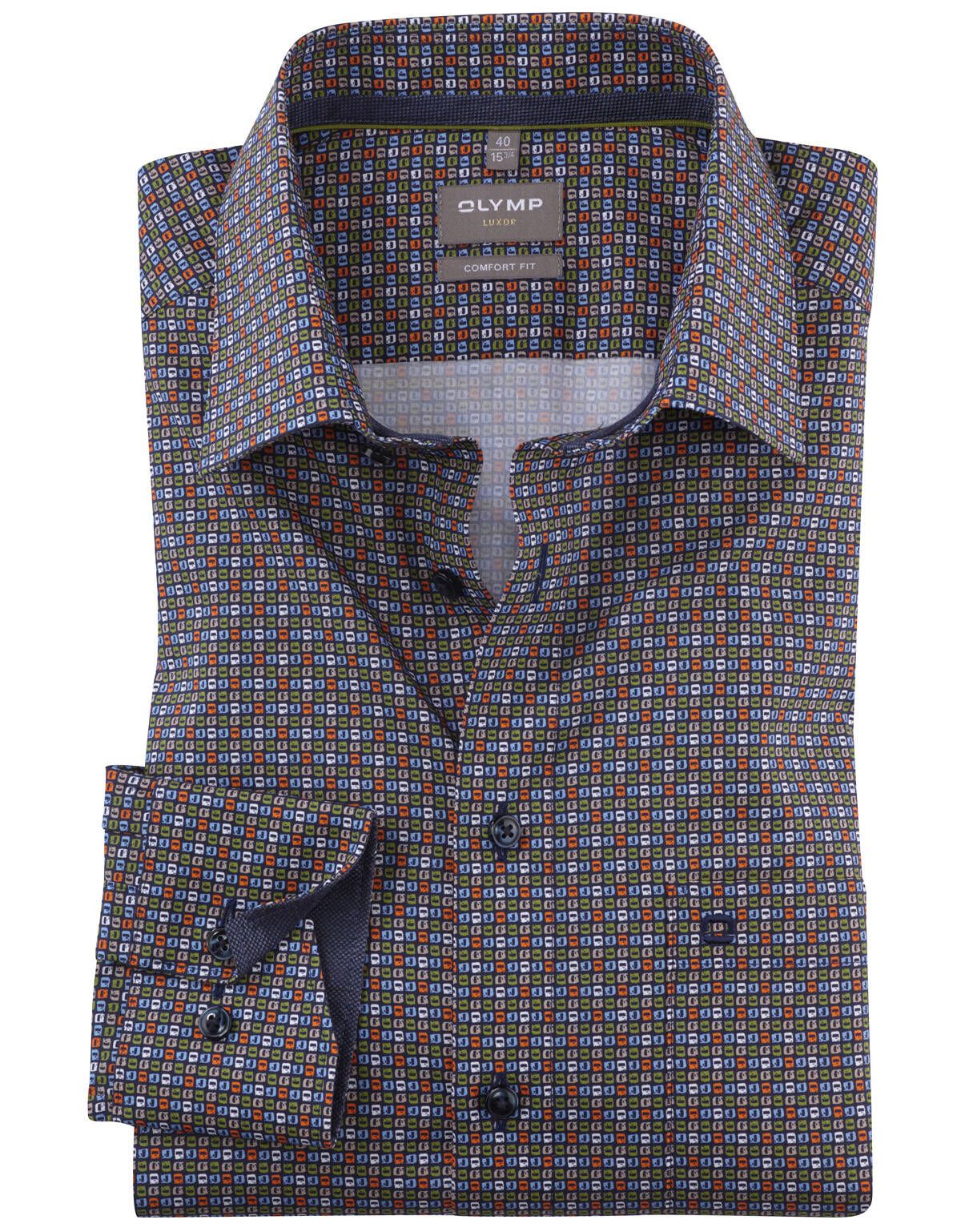 Рубашка мужская OLYMP Luxor, классика, прямой крой[Зеленый]
