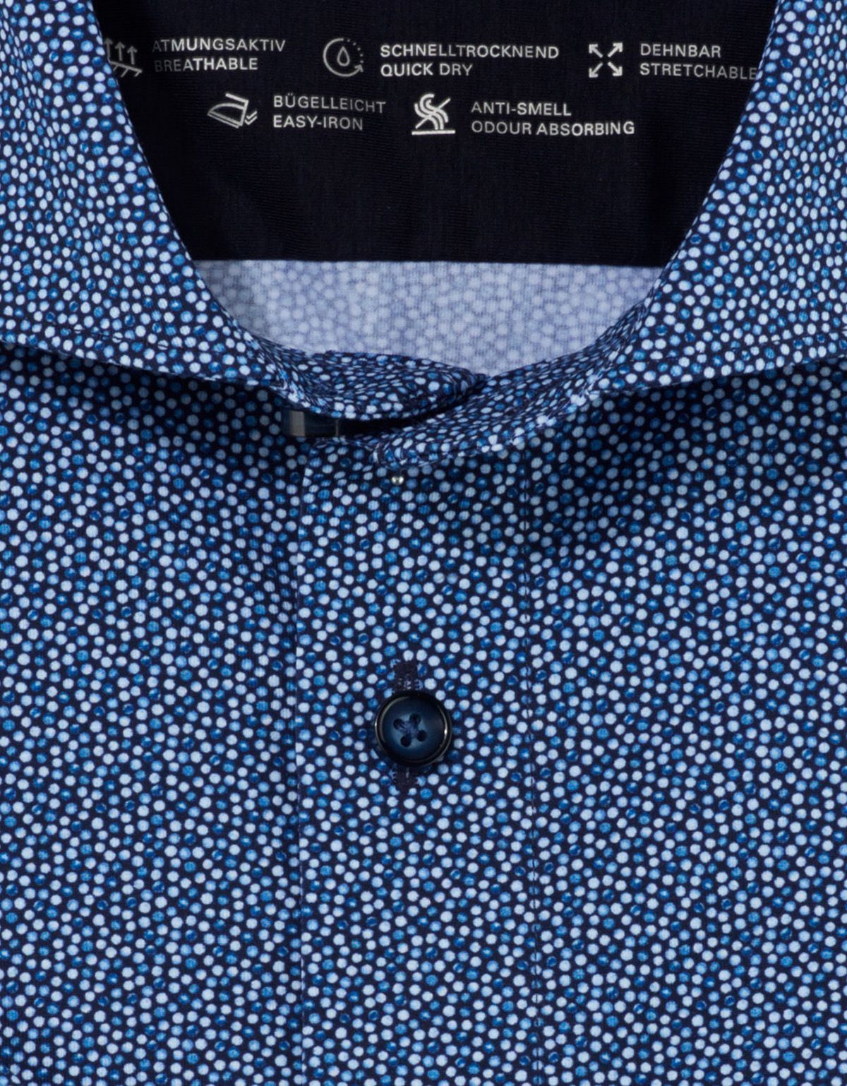 Рубашка трикотажная OLYMP Luxor 24/7 с рисунком горох, modern fit