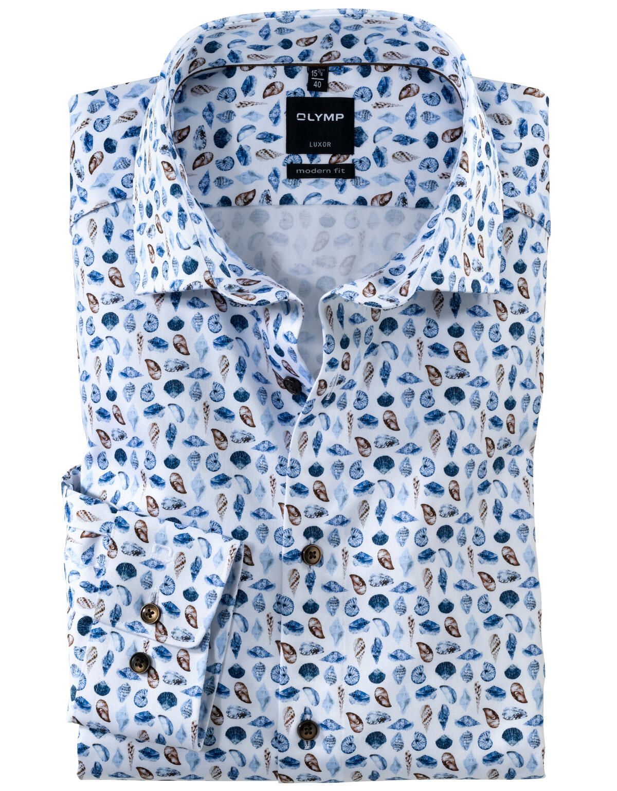 Рубашка мужская OLYMP Luxor, modern fit с принтом[КОРИЧНЕВЫЙ]