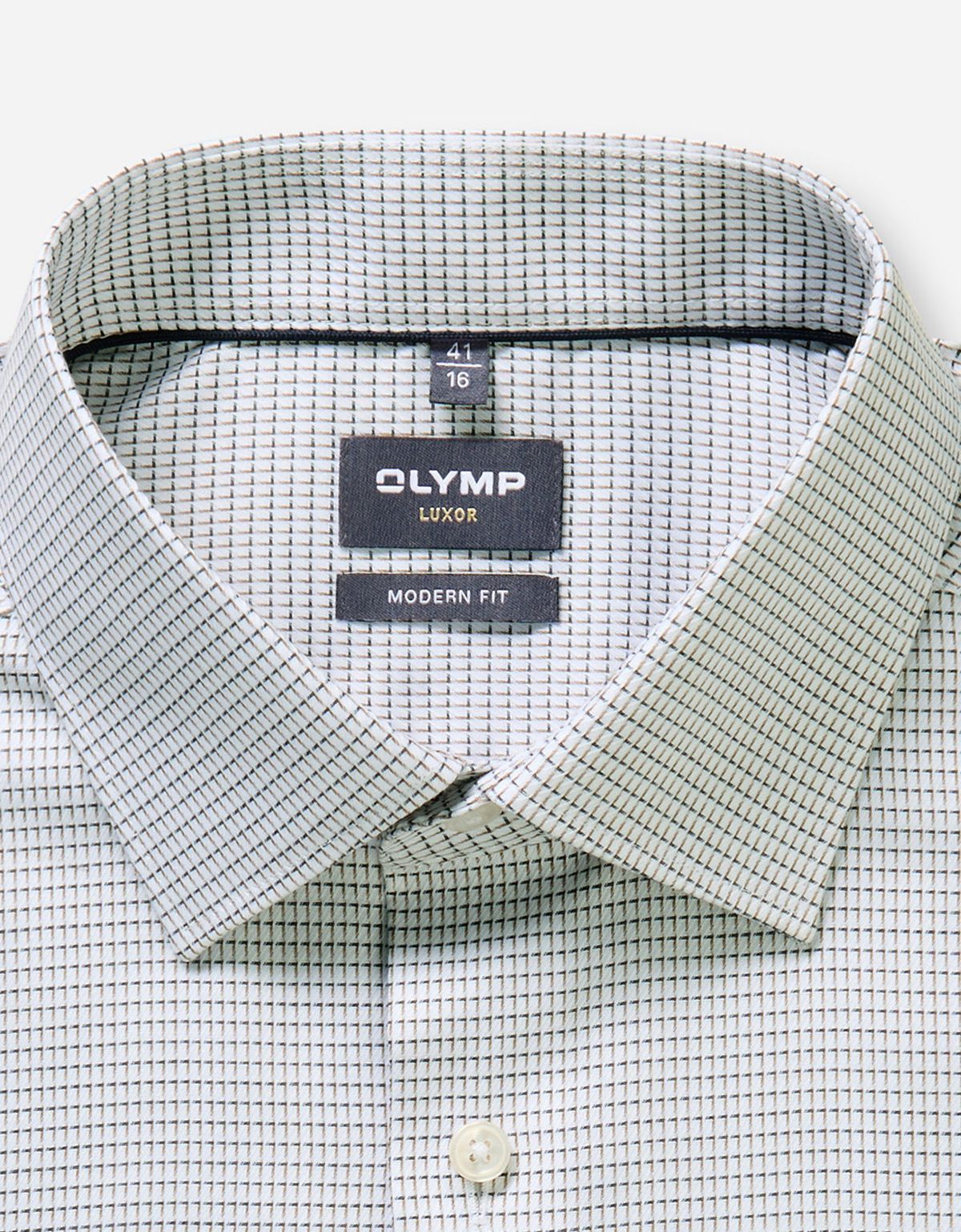 Рубашка в бежевую клетку OLYMP Luxor полуприлегающая | купить в интернет-магазине Olymp-Men