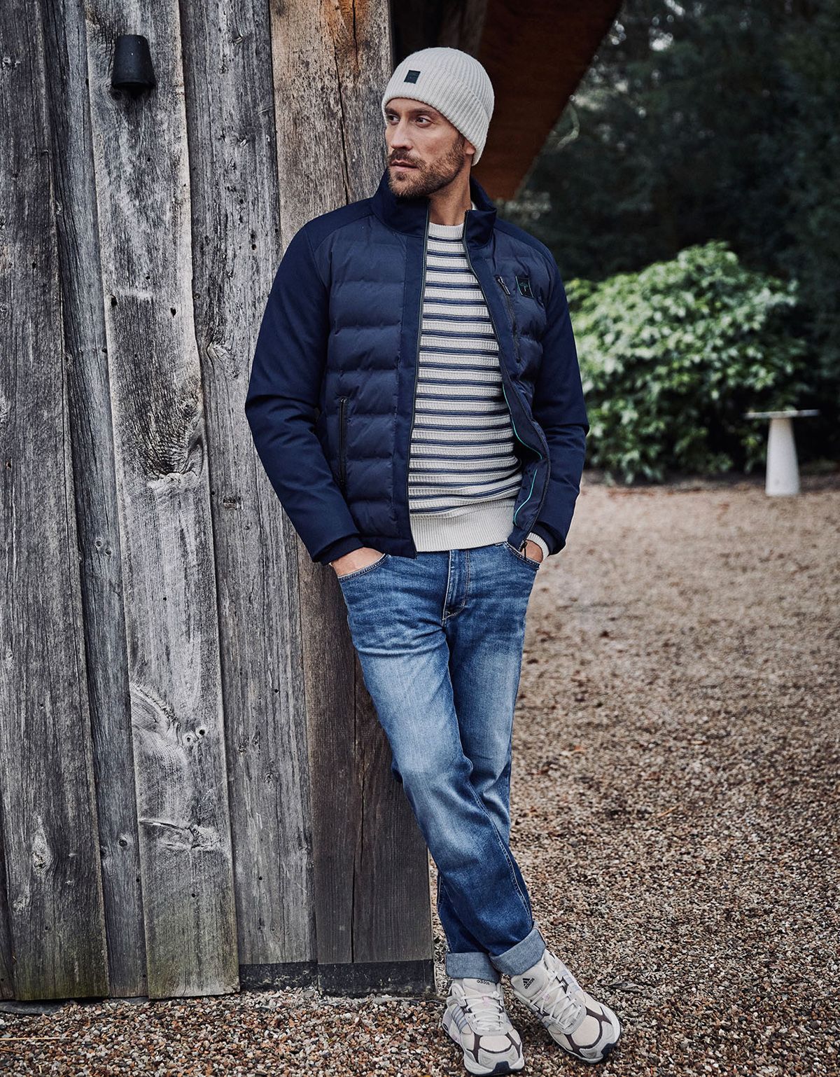 Куртка мужская синяя стеганая Fynch-Hatton | купить в интернет-магазине Olymp-Men