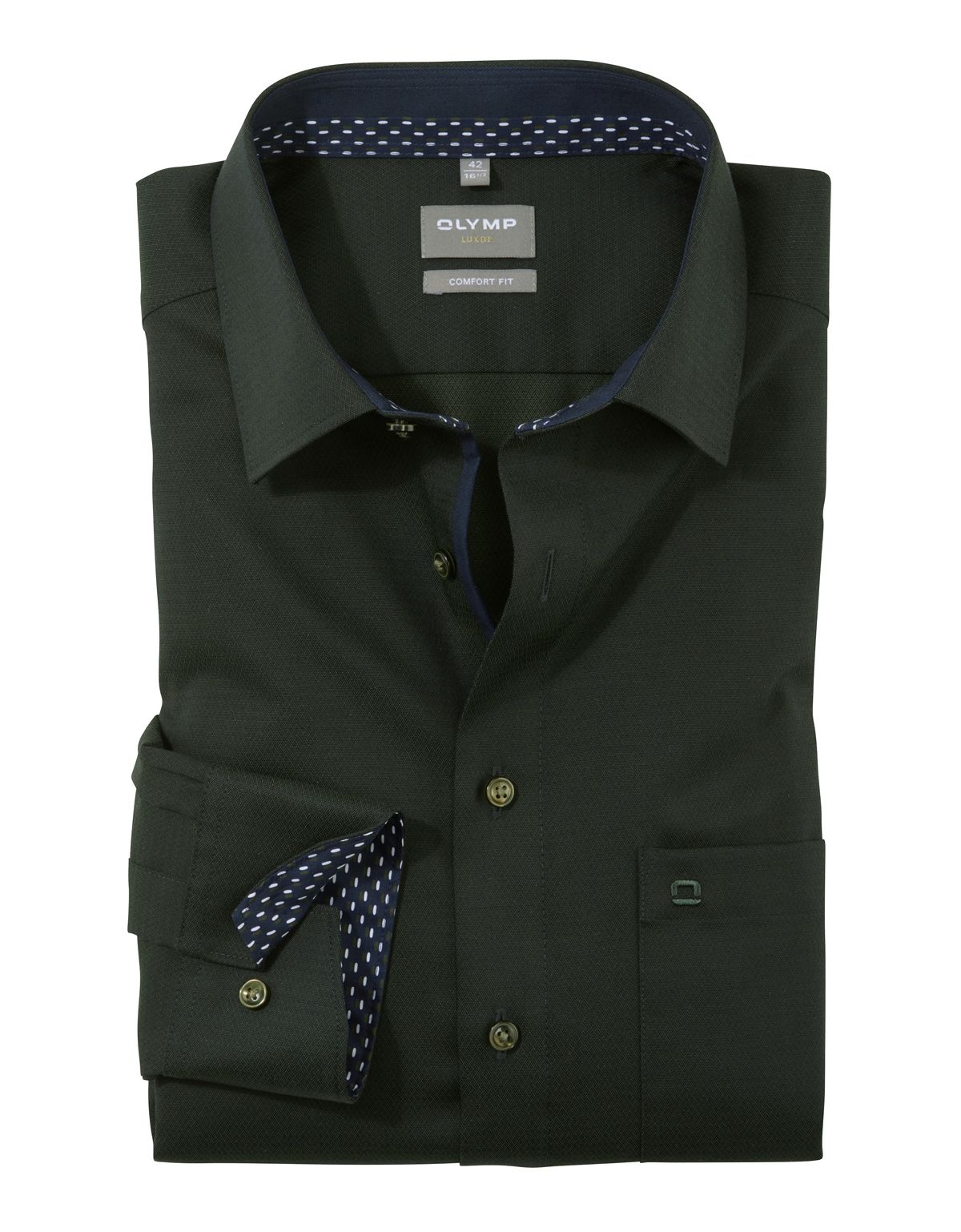 Рубашка деловая мужская OLYMP Luxor, прямой крой, фактурная ткань