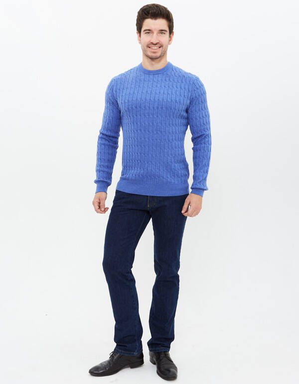 Джемпер мужской голубой FRATELLI с косами | интернет-магазин Olymp-Men