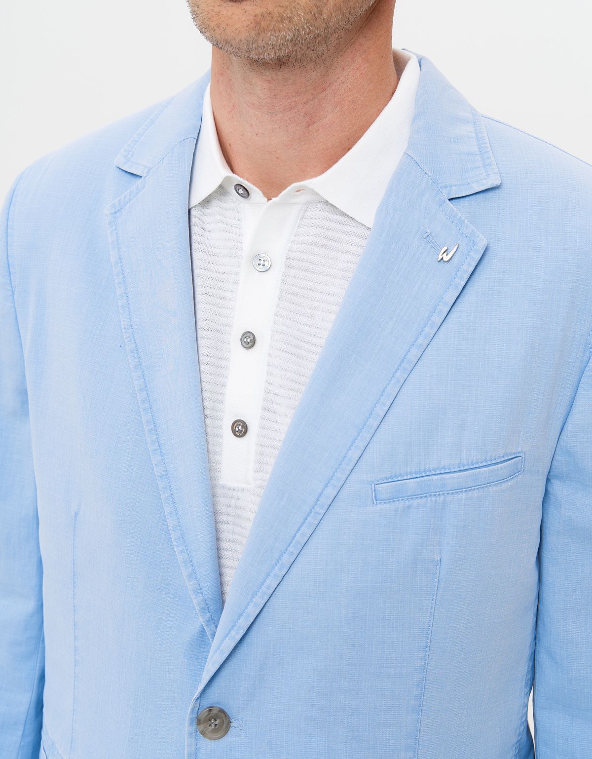 Пиджак голубой мужской w.Wegener из тонкого хлопка | купить в интернет-магазине Olymp-Men
