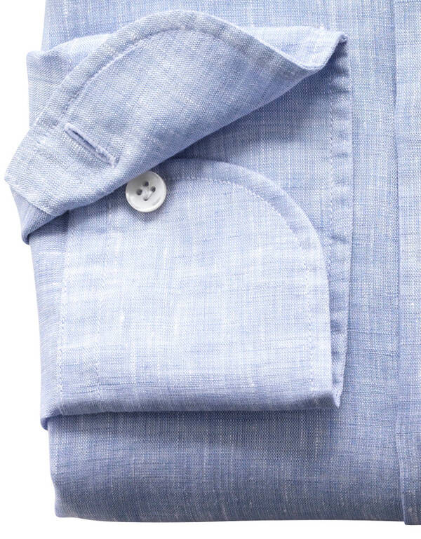 Рубашка льняная голубая мужская Signature