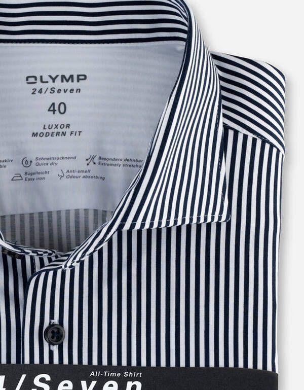 Рубашка трикотажная в синюю полоску Olymp Luxor, modern fit | купить в интернет-магазине Olymp-Men