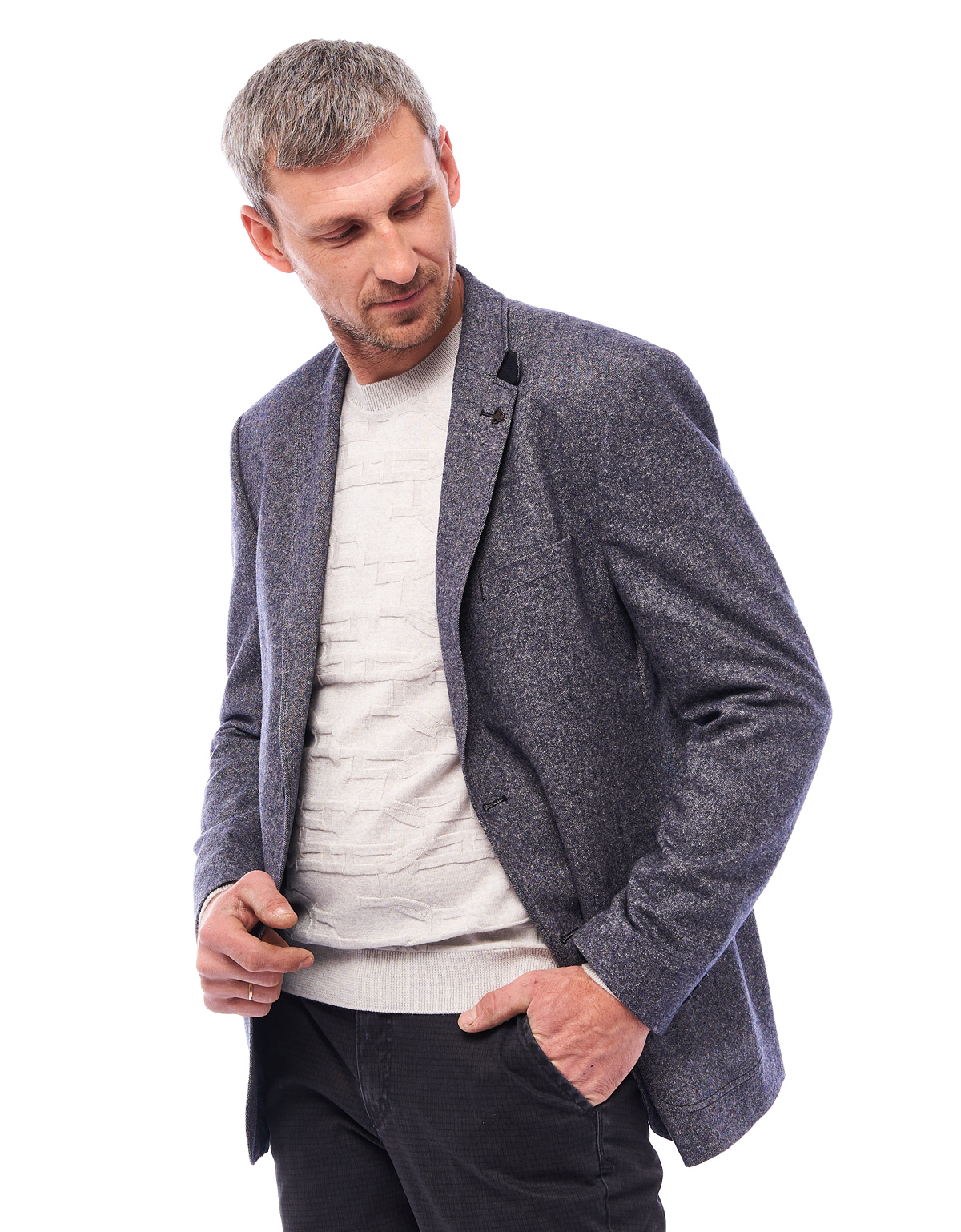 Пиджак мужской шерстяной Roy Robson меланжевый, modern fit