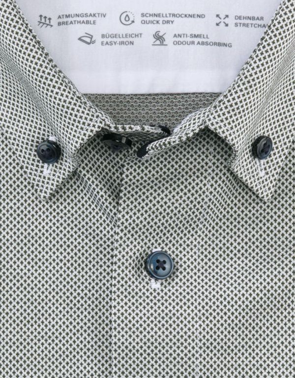 Рубашка трикотажная с пуговицами на воротнике OLYMP Luxor 24/7, modern fit | купить в интернет-магазине Olymp-Men
