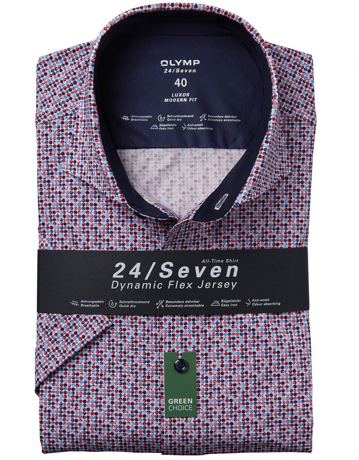 Рубашка трикотажная летняя мужская OLYMP Luxor 24/7, modern fit
