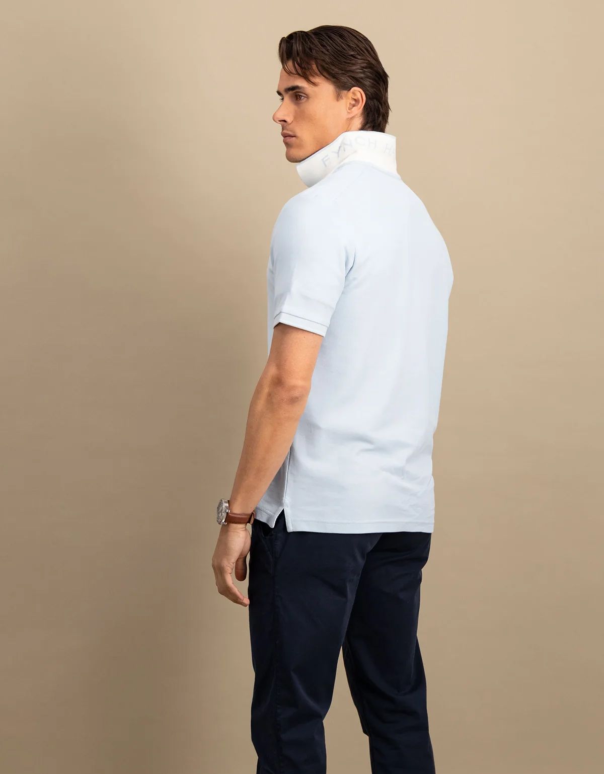 Поло мужское голубое Fynch-Hatton | купить в интернет-магазине Olymp-Men