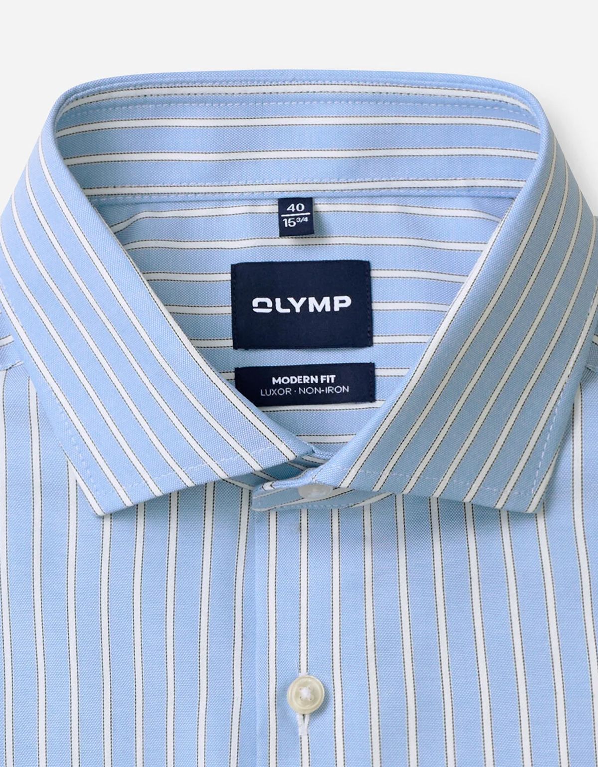 Рубашка Olymp голубая в полоску, модерн фит | купить в интернет-магазине Olymp-Men
