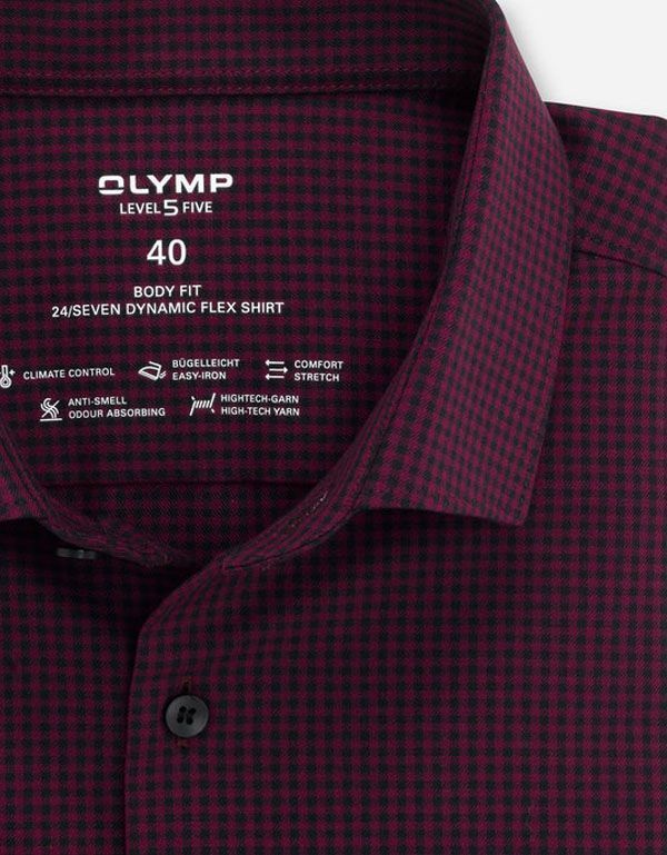Рубашка мужская OLYMP 24/7 в клетку, body fit | купить в интернет-магазине Olymp-Men