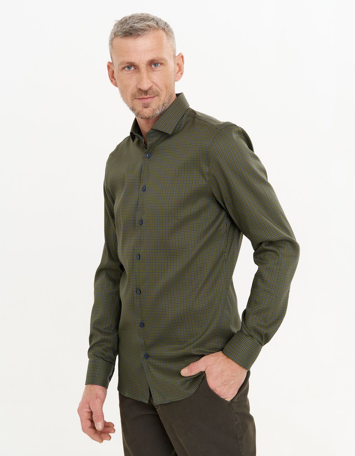 Рубашка мужская OLYMP 24/7 в клетку, body fit | купить в интернет-магазине Olymp-Men