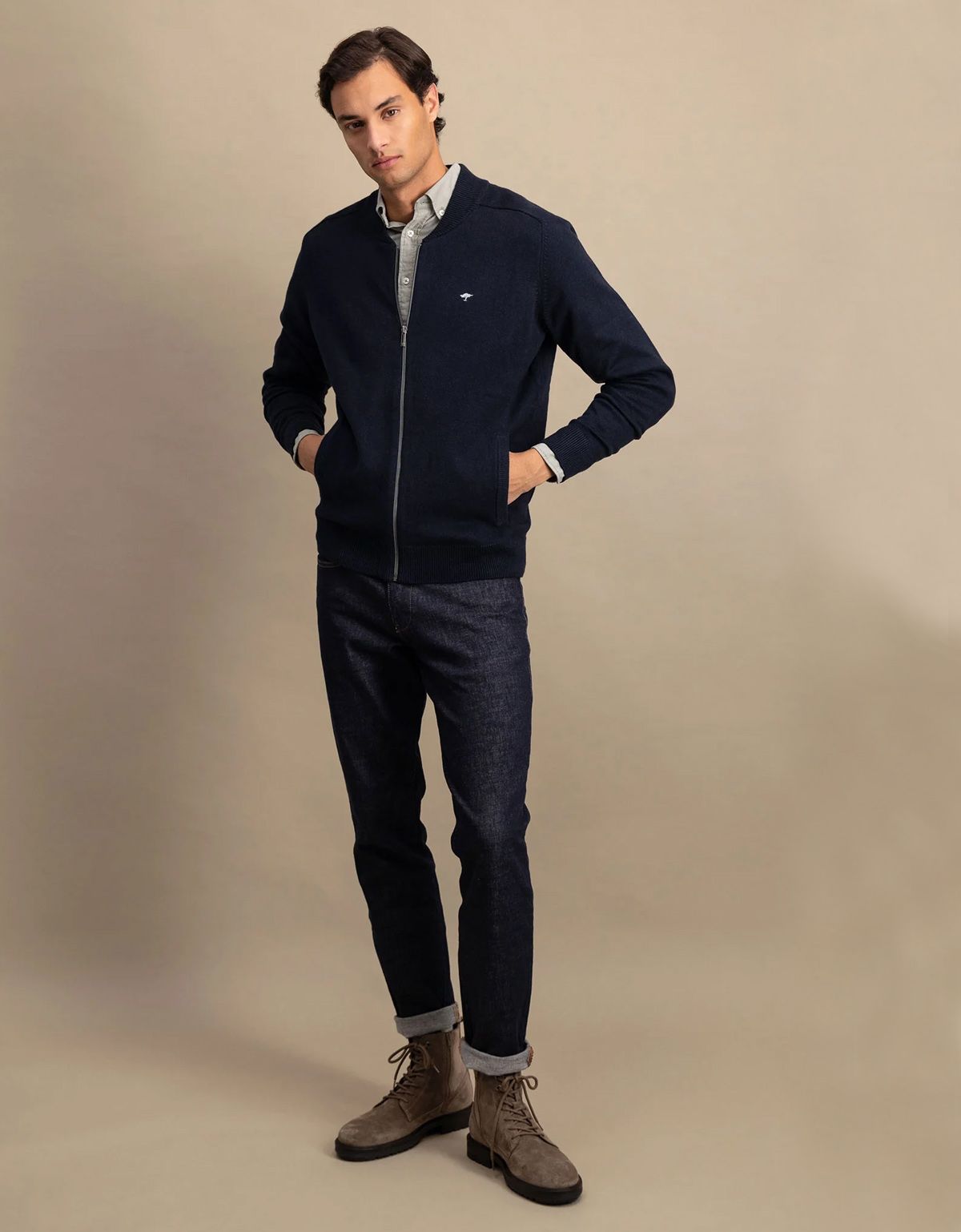 Кардиган хлопковый на молнии Fynch-Hatton | купить в интернет-магазине Olymp-Men