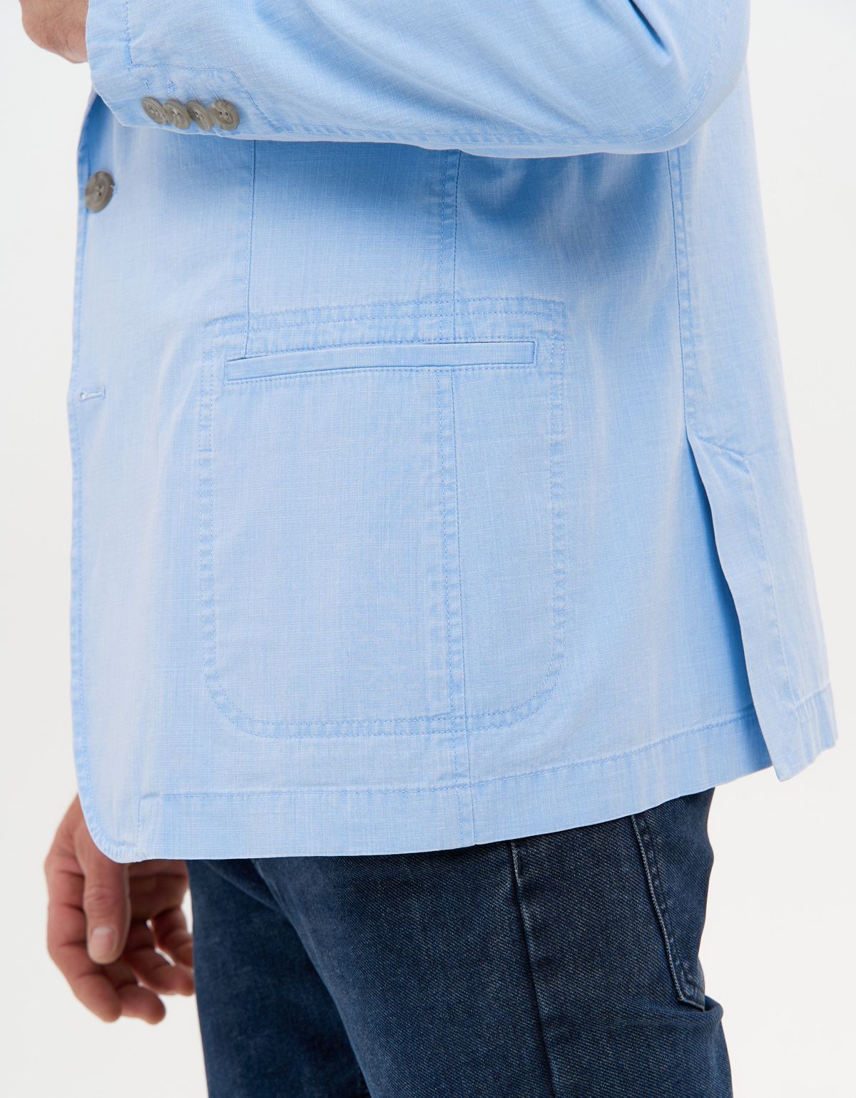 Пиджак голубой мужской w.Wegener из тонкого хлопка | купить в интернет-магазине Olymp-Men