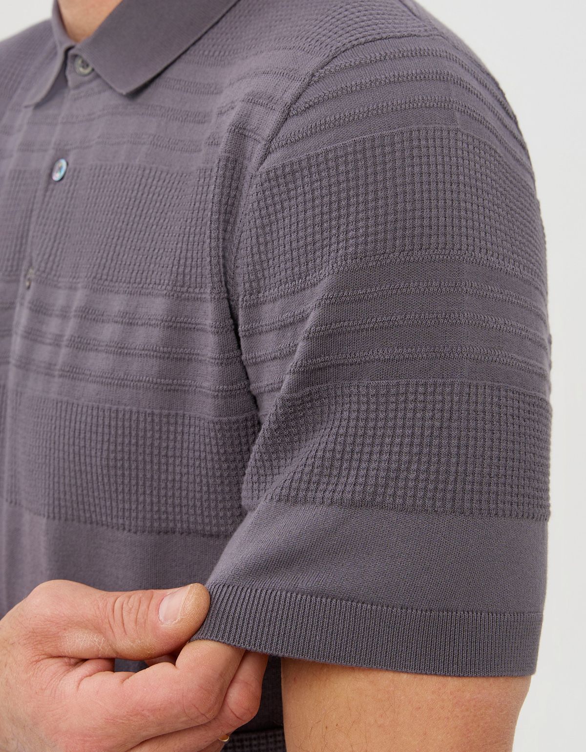 Поло мужское вязаное серое на пуговицах Gratude | купить в интернет-магазине Olymp-Men
