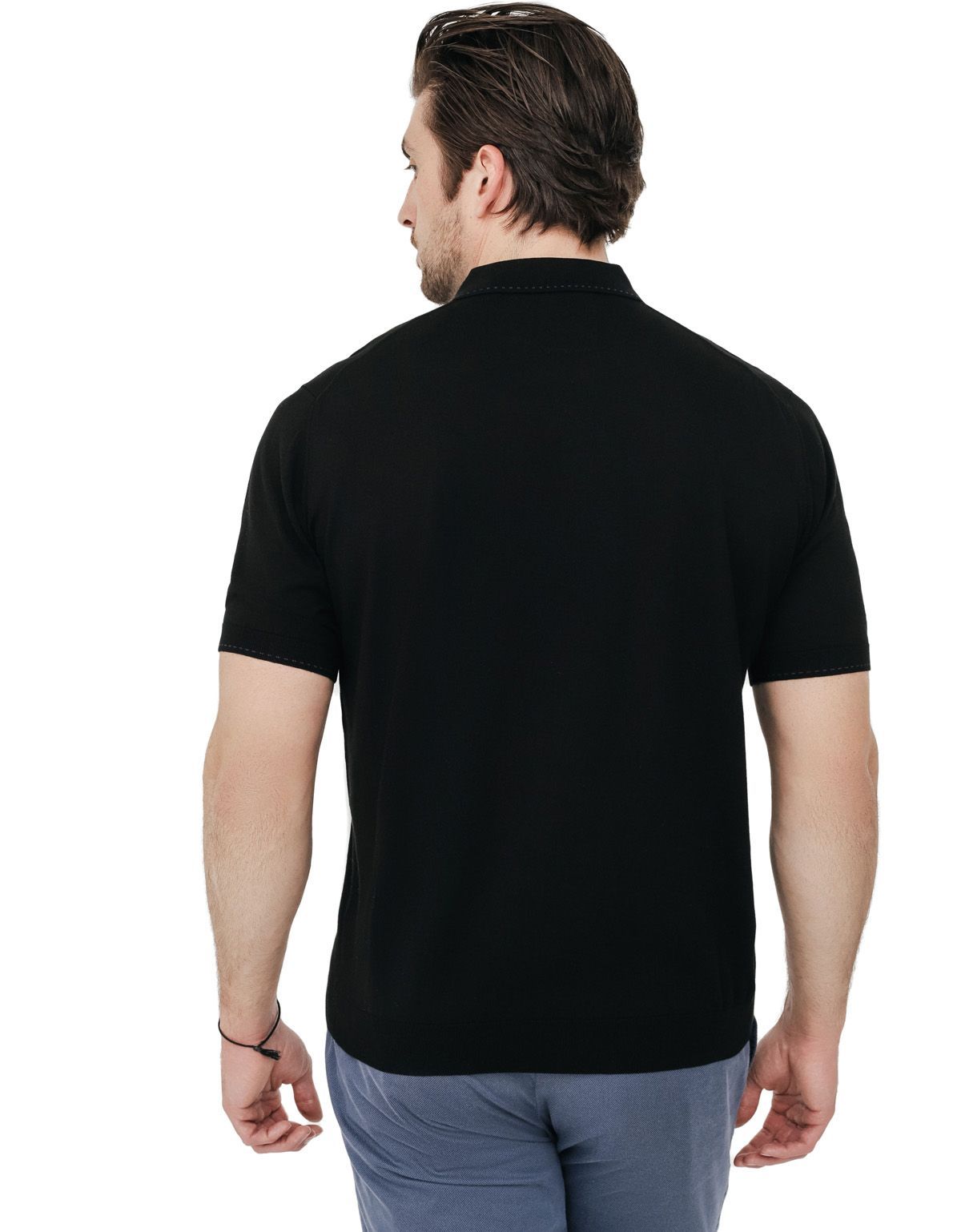 Поло мужское Gratude чёрное на молнии | купить в интернет-магазине Olymp-Men