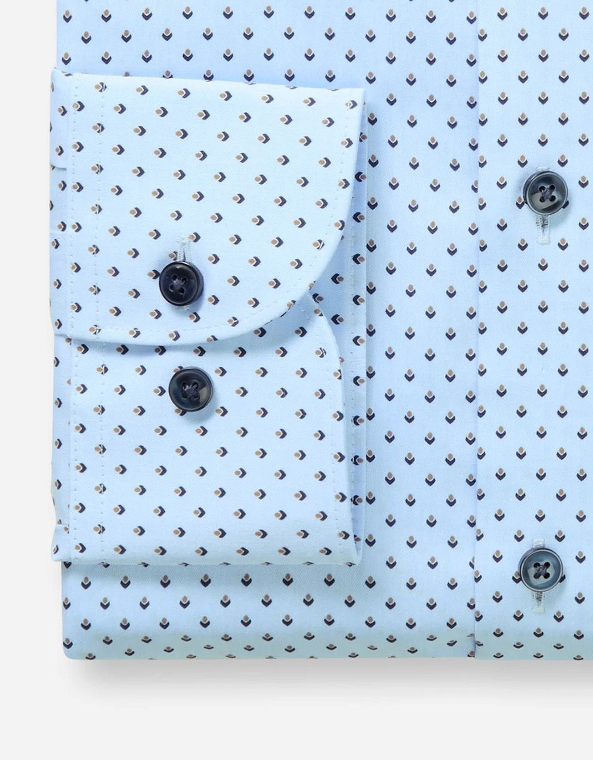 Рубашка голубая с принтом OLYMP Luxor полуприлегающая | купить в интернет-магазине Olymp-Men