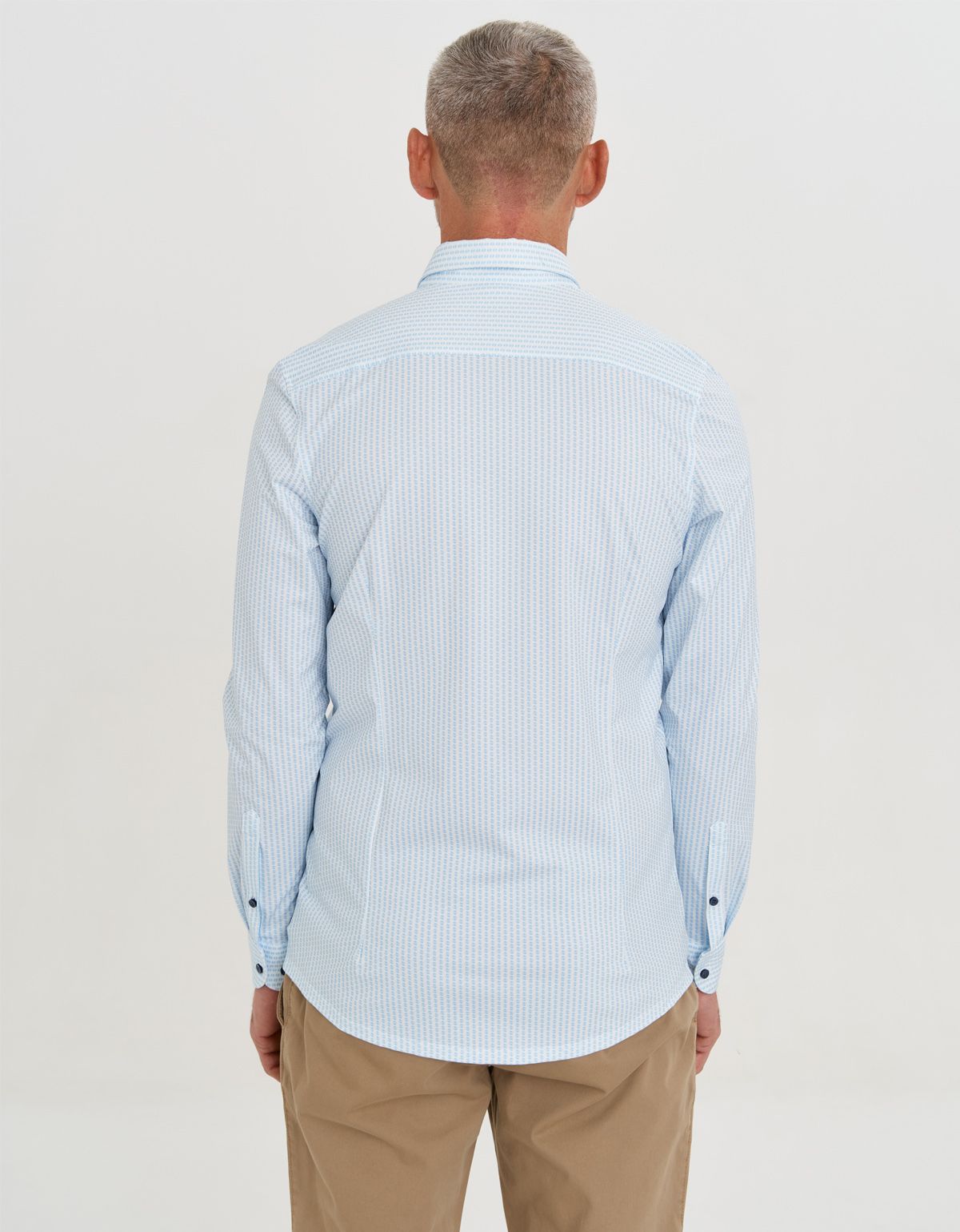 Рубашка мужская трикотажная с длинным рукавом OLYMP 24/7, body fit | купить в интернет-магазине Olymp-Men