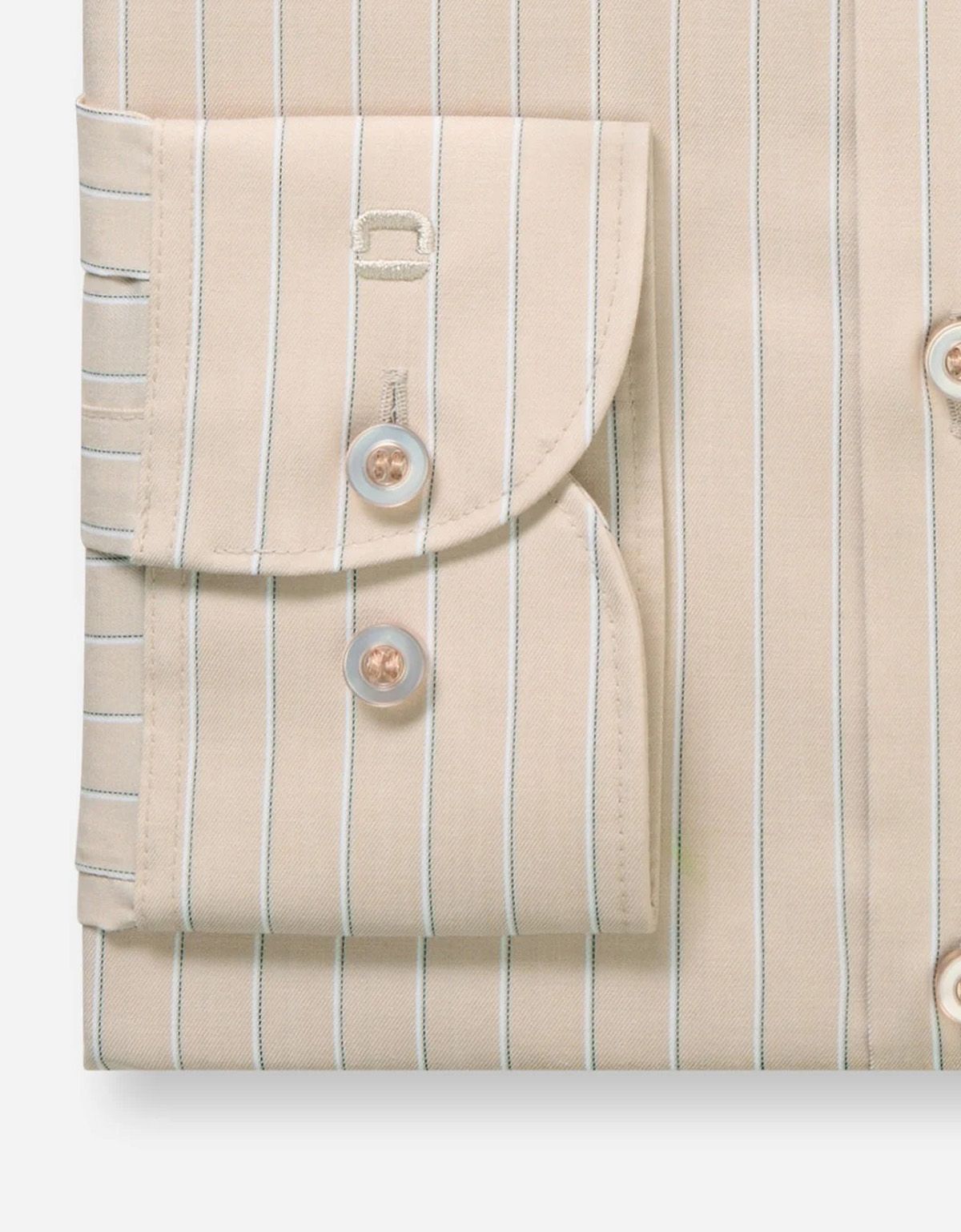 Рубашка бежевая в белую полоску OLYMP, боди фит | купить в интернет-магазине Olymp-Men