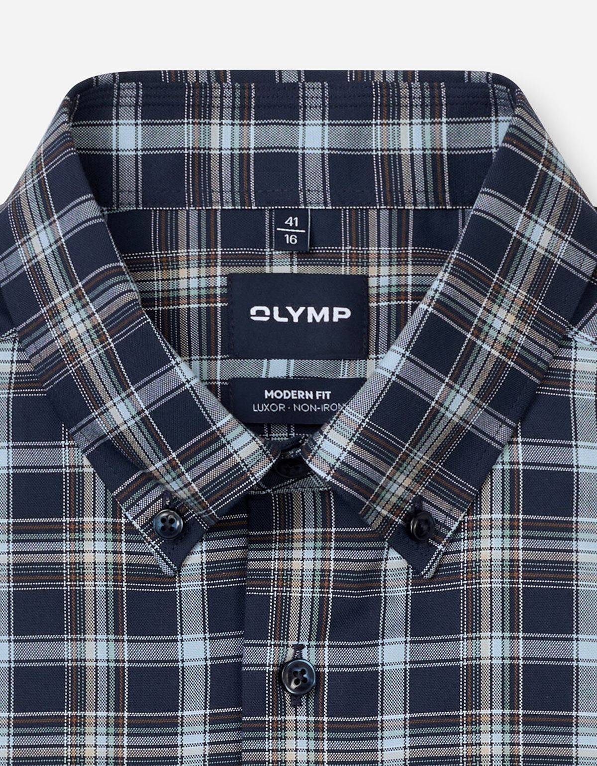 Рубашка в синюю клетку OLYMP Luxor, модерн фит | купить в интернет-магазине Olymp-Men