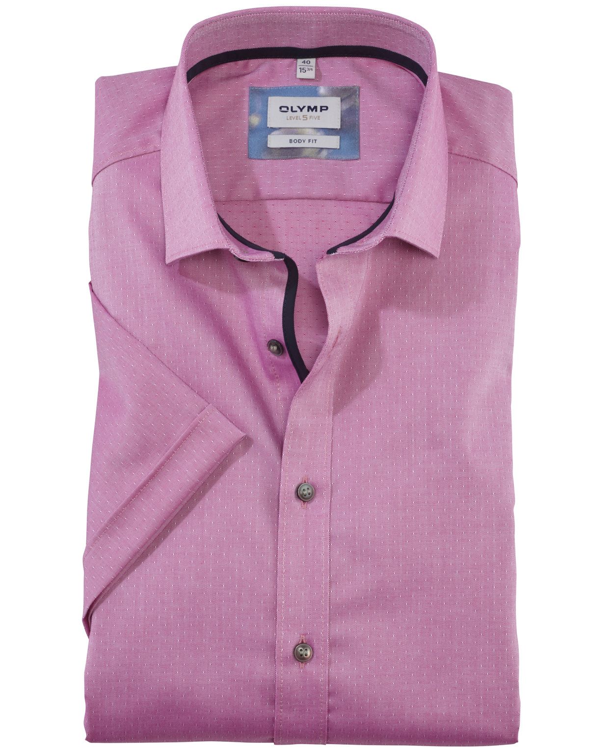 Рубашка OLYMP Level Five, body fit фактурная ткань[Розовый]