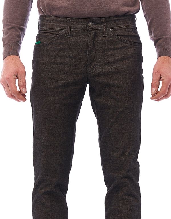 Брюки мужские тёплые коричневые Club Of Comfort, прямые | купить в интернет-магазине Olymp-Men